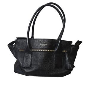 Kate Spade Black Pebbled Leather Southport Avenue Oden Tote Handbag Purse